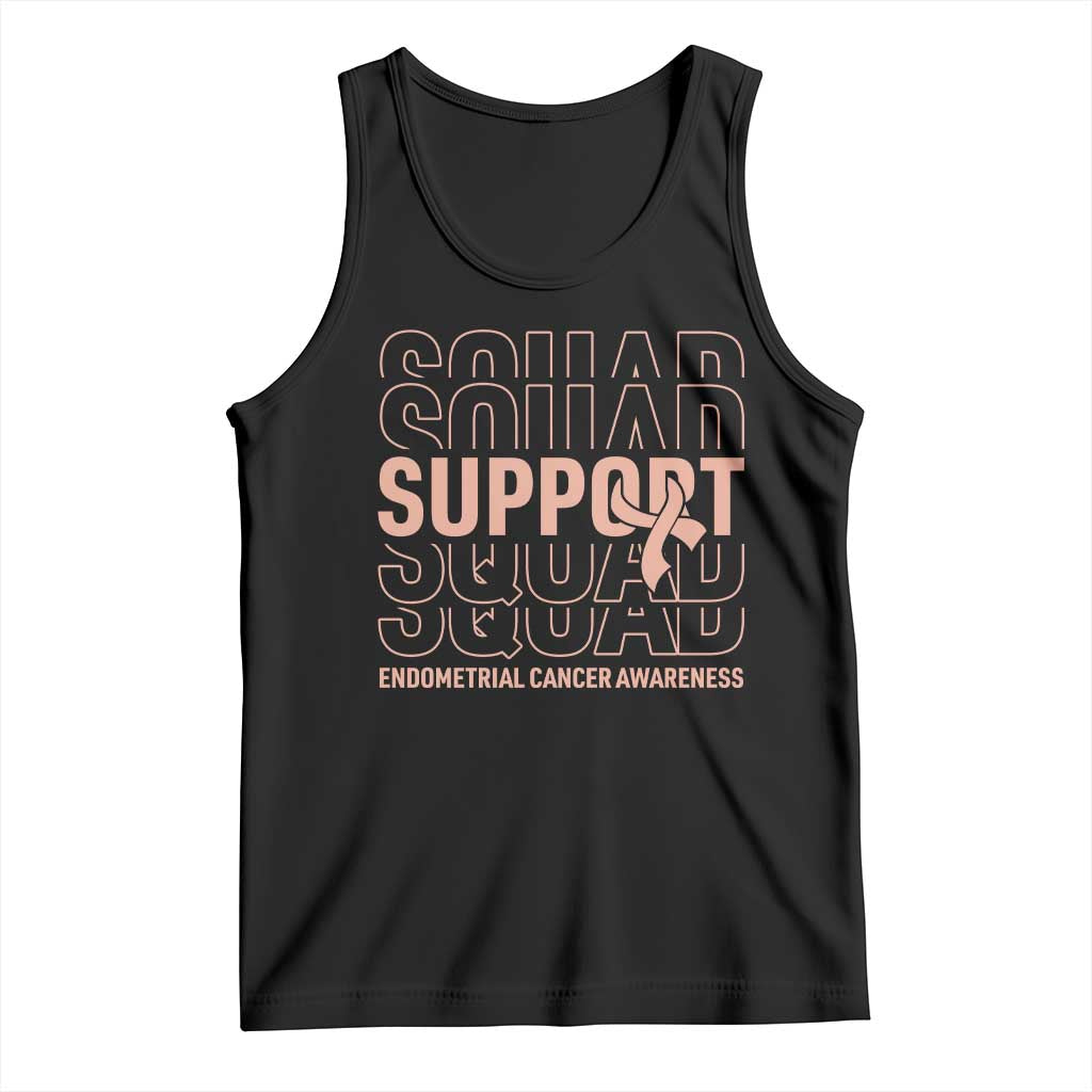 Endometrial Cancer Awareness Tank Top Support Squad Ribbon Warrior TS12 Black Print Your Wear