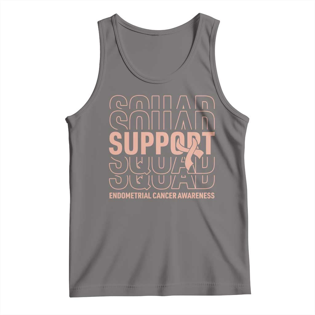 Endometrial Cancer Awareness Tank Top Support Squad Ribbon Warrior TS12 Deep Heather Print Your Wear