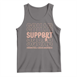Endometrial Cancer Awareness Tank Top Support Squad Ribbon Warrior TS12 Deep Heather Print Your Wear