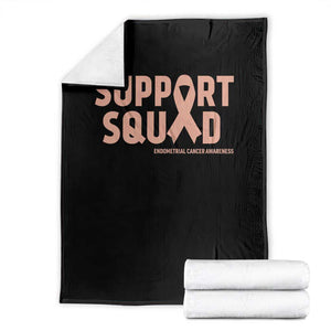 Endometrial Cancer Awareness Throw Blanket Support Squad Warrior Gift TS12 Black Print Your Wear