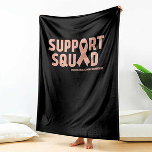 Endometrial Cancer Awareness Throw Blanket Support Squad Warrior Gift TS12 Print Your Wear