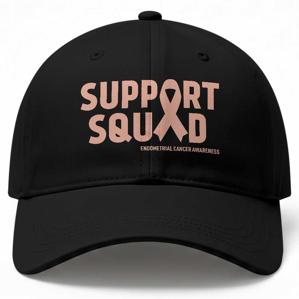 Endometrial Cancer Awareness Baseball Cap Support Squad Warrior Gift TS12 Print Your Wear