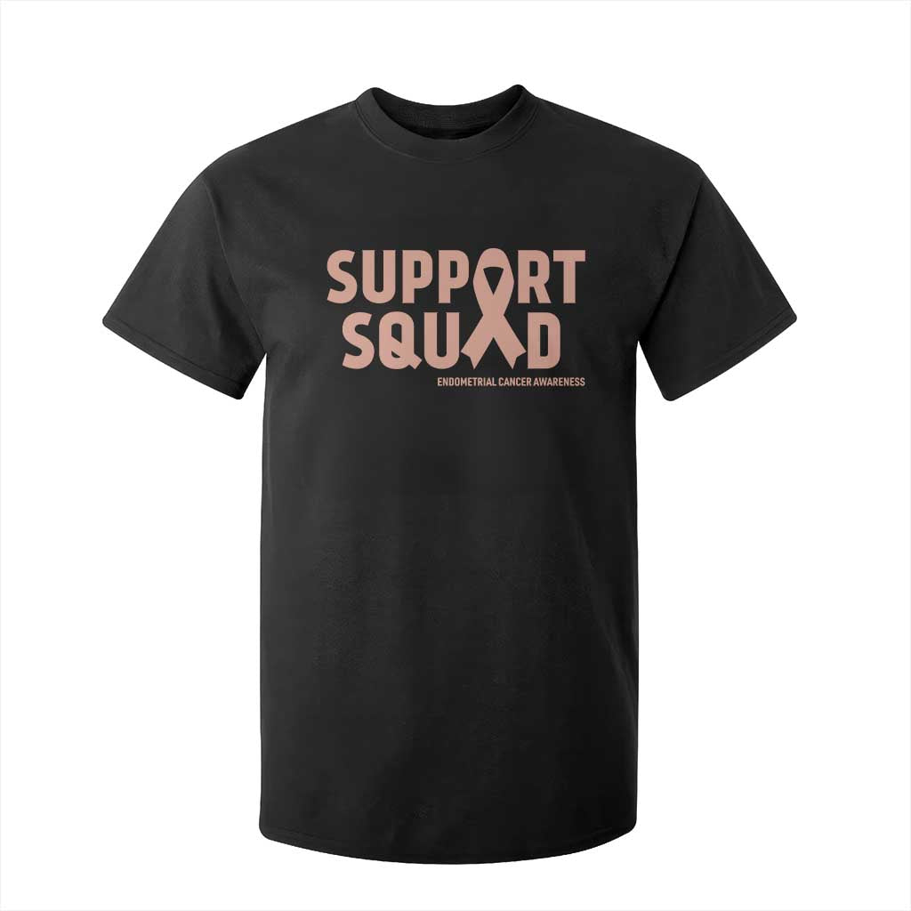 Endometrial Cancer Awareness T Shirt For Kid Support Squad Warrior Gift TS12 Black Print Your Wear