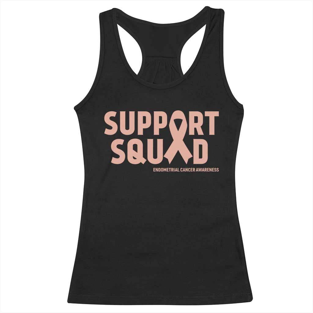 Endometrial Cancer Awareness Racerback Tank Top Support Squad Warrior Gift TS12 Black Print Your Wear