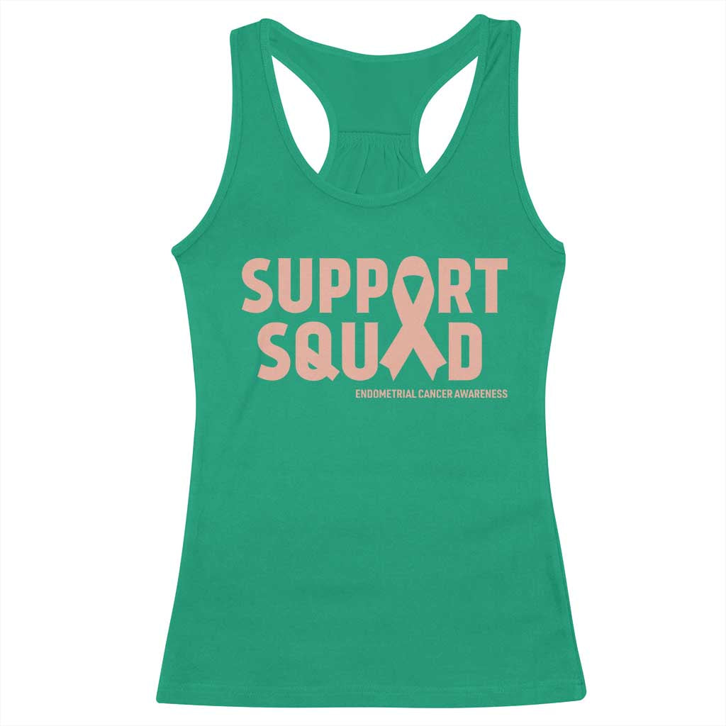 Endometrial Cancer Awareness Racerback Tank Top Support Squad Warrior Gift TS12 Irish Green Print Your Wear