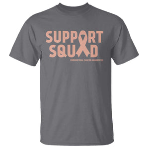 Endometrial Cancer Awareness T Shirt Support Squad Warrior Gift TS12 Charcoal Print Your Wear