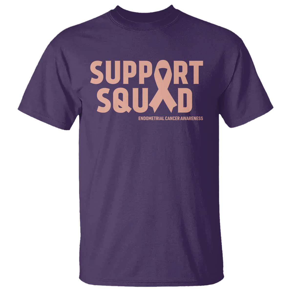 Endometrial Cancer Awareness T Shirt Support Squad Warrior Gift TS12 Purple Print Your Wear