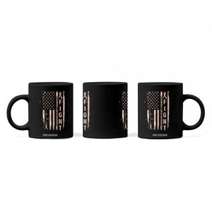 American Flag Endometrial Cancer Coffee Mug Fight Together Peach Ribbon Support Squad TS12 Print Your Wear