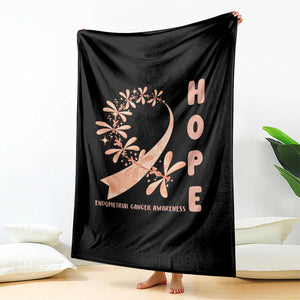 Peach Dragonfly Endometrial Cancer Throw Blanket Hope And Strength TS12 Print Your Wear