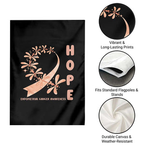 Peach Dragonfly Endometrial Cancer Garden Flag Hope And Strength TS12 Print Your Wear