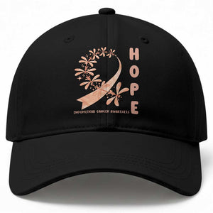 Peach Dragonfly Endometrial Cancer Baseball Cap Hope And Strength TS12 Print Your Wear