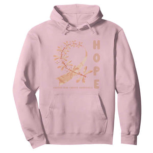 Peach Dragonfly Endometrial Cancer Hoodie Hope And Strength TS12 Light Pink Print Your Wear