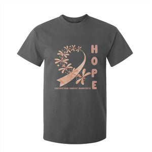 Peach Dragonfly Endometrial Cancer T Shirt For Kid Hope And Strength TS12 Dark Heather Print Your Wear