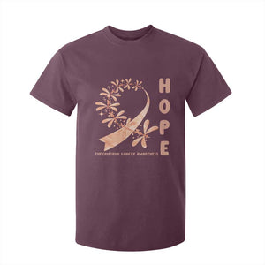 Peach Dragonfly Endometrial Cancer T Shirt For Kid Hope And Strength TS12 Maroon Print Your Wear