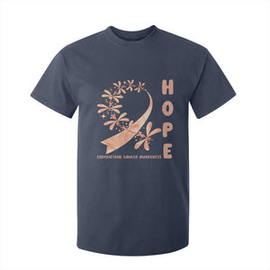 Peach Dragonfly Endometrial Cancer T Shirt For Kid Hope And Strength TS12 Navy Print Your Wear