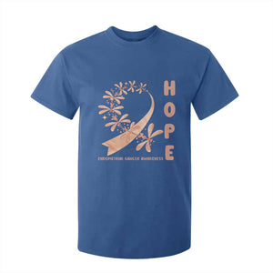 Peach Dragonfly Endometrial Cancer T Shirt For Kid Hope And Strength TS12 Royal Blue Print Your Wear