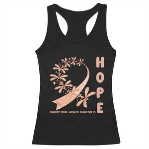 Peach Dragonfly Endometrial Cancer Racerback Tank Top Hope And Strength TS12 Black Print Your Wear