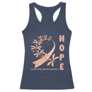 Peach Dragonfly Endometrial Cancer Racerback Tank Top Hope And Strength TS12 Navy Print Your Wear