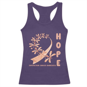 Peach Dragonfly Endometrial Cancer Racerback Tank Top Hope And Strength TS12 Purple Print Your Wear