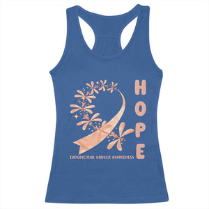 Peach Dragonfly Endometrial Cancer Racerback Tank Top Hope And Strength TS12 Royal Blue Print Your Wear