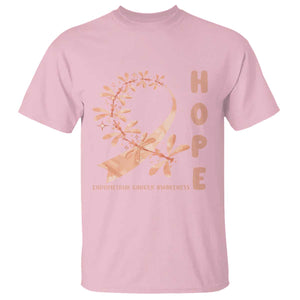 Peach Dragonfly Endometrial Cancer T Shirt Hope And Strength TS12 Light Pink Print Your Wear