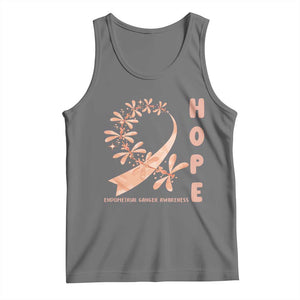 Peach Dragonfly Endometrial Cancer Tank Top Hope And Strength TS12 Black Heather Print Your Wear