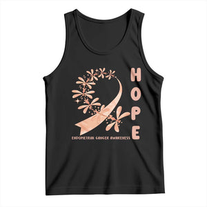 Peach Dragonfly Endometrial Cancer Tank Top Hope And Strength TS12 Black Print Your Wear