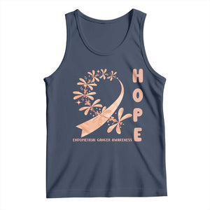 Peach Dragonfly Endometrial Cancer Tank Top Hope And Strength TS12 Navy Print Your Wear