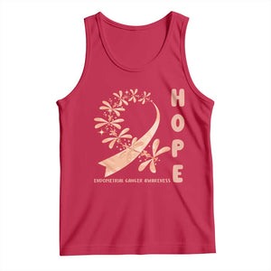 Peach Dragonfly Endometrial Cancer Tank Top Hope And Strength TS12 Red Print Your Wear