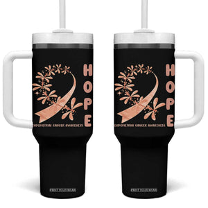 Peach Dragonfly Endometrial Cancer Tumbler With Handle Hope And Strength TS12 One Size: 40 oz Black Print Your Wear