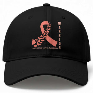 Endometrial Cancer Warrior Fighter Butterfly Baseball Cap Peach Ribbon Hope TS12 Print Your Wear