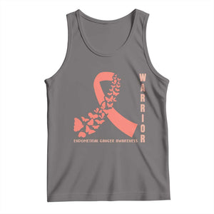 Endometrial Cancer Warrior Fighter Butterfly Tank Top Peach Ribbon Hope TS12 Deep Heather Print Your Wear