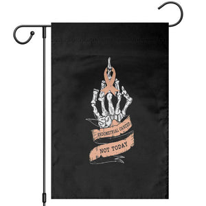 Funny Endometrial Cancer Skeleton Not Today Garden Flag Fighter Peach Ribbon TS12 Black Print Your Wear