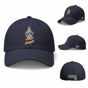 Funny Endometrial Cancer Skeleton Not Today Baseball Cap Fighter Peach Ribbon TS12 Baseball Cap Universal Fit Navy Print Your Wear