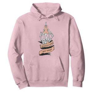 Funny Endometrial Cancer Skeleton Not Today Hoodie Fighter Peach Ribbon TS12 Light Pink Print Your Wear
