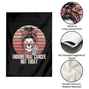 Vintage Endometrial Cancer Not Today Garden Flag Skeleton Warrior Fighter TS12 Print Your Wear