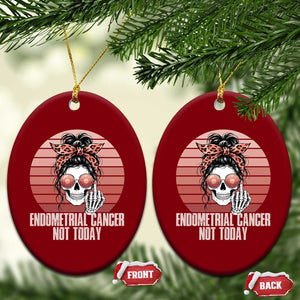 Vintage Endometrial Cancer Not Today Ceramic Ornament Skeleton Warrior Fighter TS12 Print Your Wear