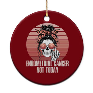 Vintage Endometrial Cancer Not Today Ceramic Ornament Skeleton Warrior Fighter TS12 1pc Red Print Your Wear