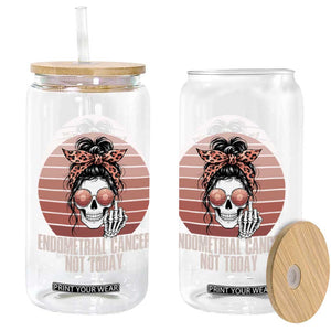 Vintage Endometrial Cancer Not Today Glass Can Skeleton Warrior Fighter TS12 Print Your Wear
