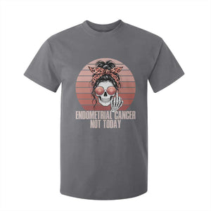 Vintage Endometrial Cancer Not Today T Shirt For Kid Skeleton Warrior Fighter TS12 Charcoal Print Your Wear