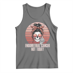 Vintage Endometrial Cancer Not Today Tank Top Skeleton Warrior Fighter TS12 Black Heather Print Your Wear
