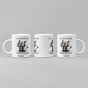 Funny Black Cat Endometrial Cancer Awareness Coffee Mug Its Fine Im Fine Everything Is Fine TS12 Print Your Wear