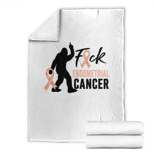 Funny Bigfoot Fuck Endometrial Cancer Awareness Gift Throw Blanket TS12 White Print Your Wear
