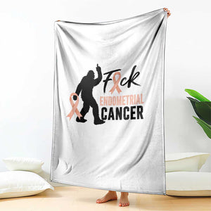 Funny Bigfoot Fuck Endometrial Cancer Awareness Gift Throw Blanket TS12 Print Your Wear