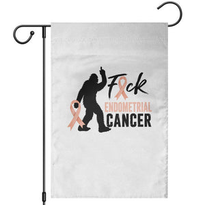 Funny Bigfoot Fuck Endometrial Cancer Awareness Gift Garden Flag TS12 White Print Your Wear