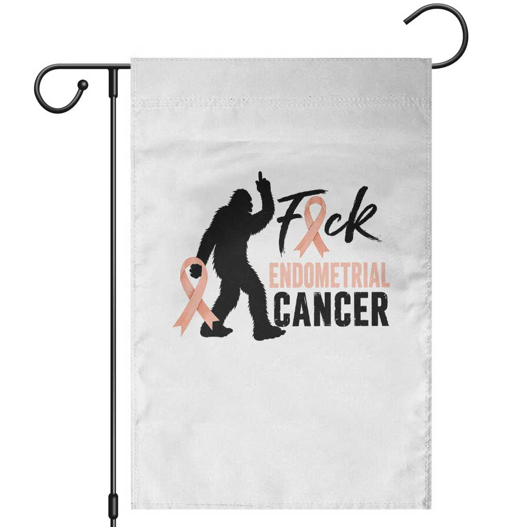 Funny Bigfoot Fuck Endometrial Cancer Awareness Gift Garden Flag TS12 White Print Your Wear