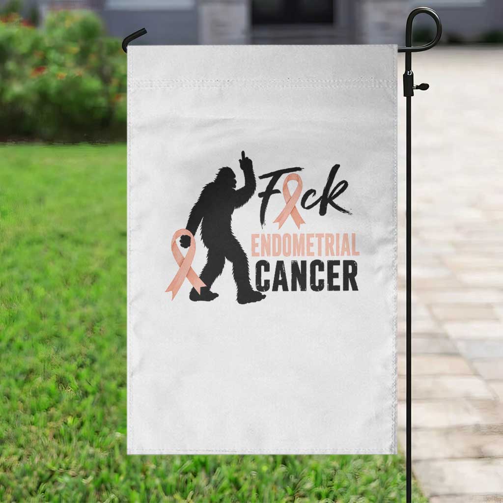 Funny Bigfoot Fuck Endometrial Cancer Awareness Gift Garden Flag TS12 Print Your Wear