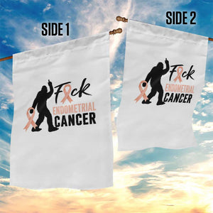 Funny Bigfoot Fuck Endometrial Cancer Awareness Gift Garden Flag TS12 Print Your Wear