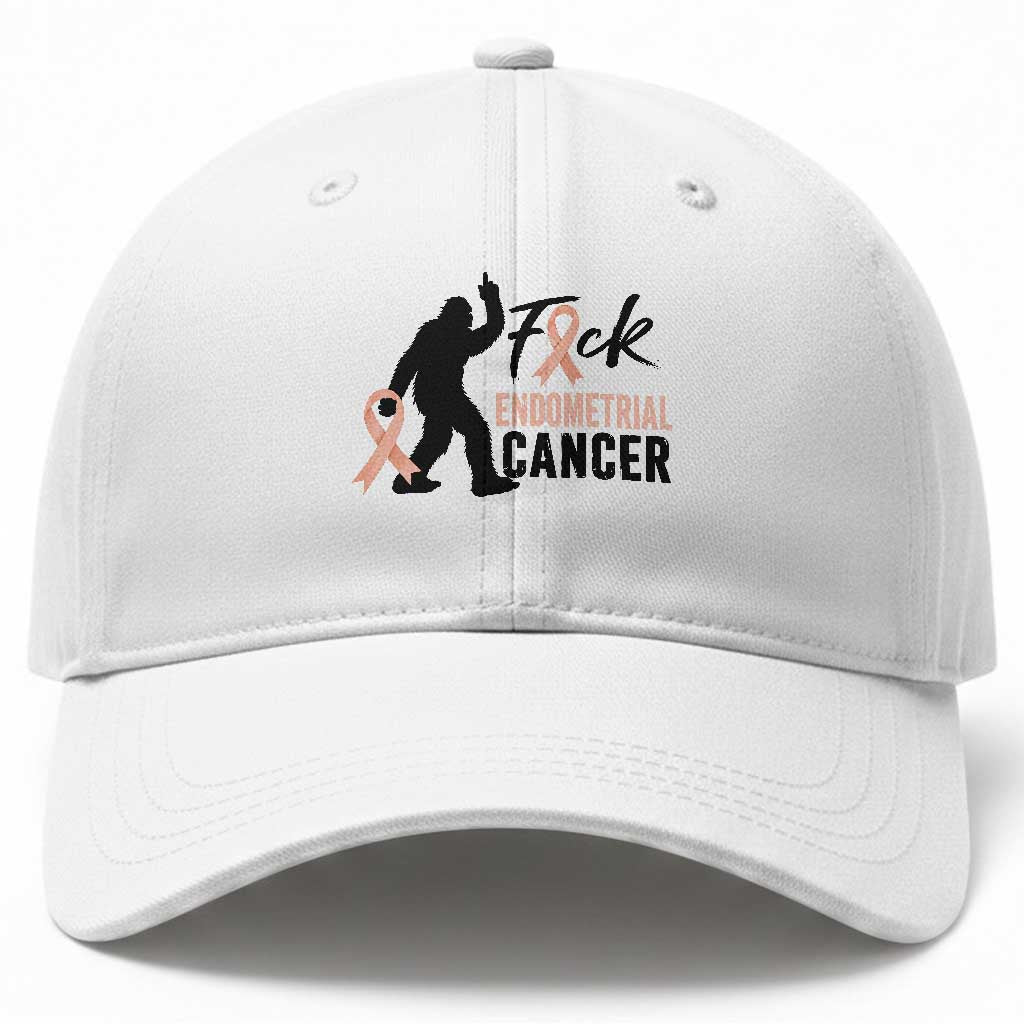 Funny Bigfoot Fuck Endometrial Cancer Awareness Gift Baseball Cap TS12 Print Your Wear