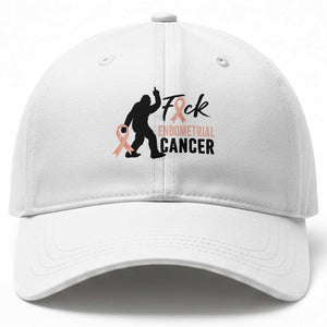 Funny Bigfoot Fuck Endometrial Cancer Awareness Gift Baseball Cap TS12 Print Your Wear